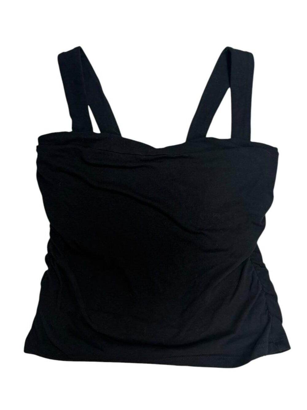 EUC Anthropologie Maeve Black Ruched Stretch Tank Top XS - Picture 3 of 4